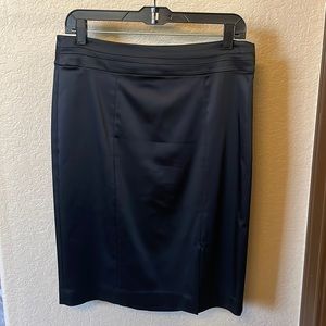 Black Silk-Like Pencil skirt with lining.